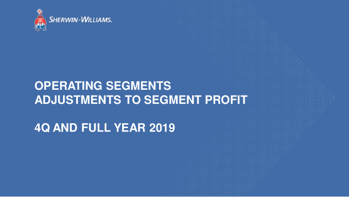 operating segments adjustments to segment profit 4q and