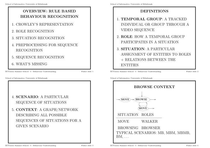 overview rule based definitions behaviour recognition 1