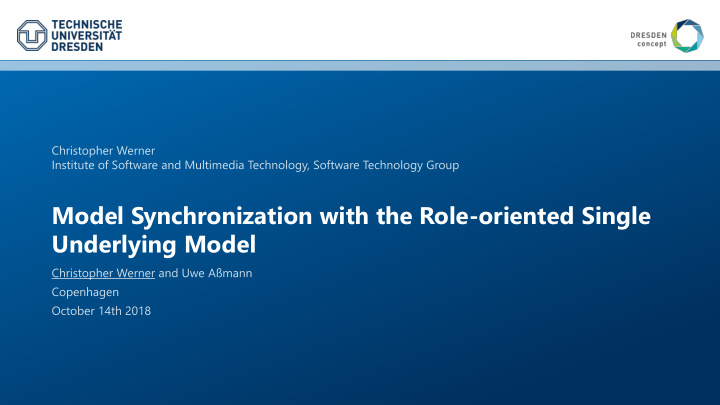 model synchronization with the role oriented single