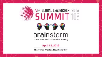 Marc Ferrara  CEO, Information Services Division  Jobson Medical Information  VM Summit Mission: To