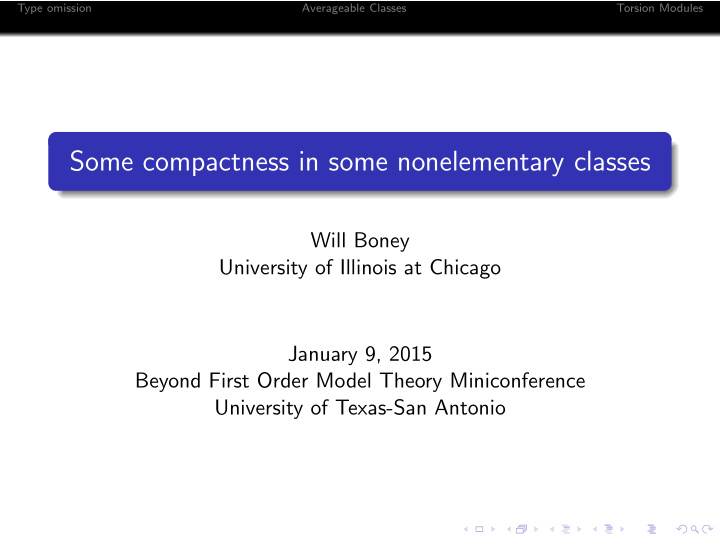 some compactness in some nonelementary classes