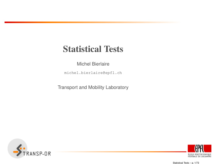 statistical tests