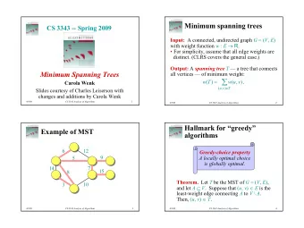 =  w  (  T  )  w  (  u  ,  v  )  .  Carola Wenk    (  u  ,  v  )  T  Slides courtesy of