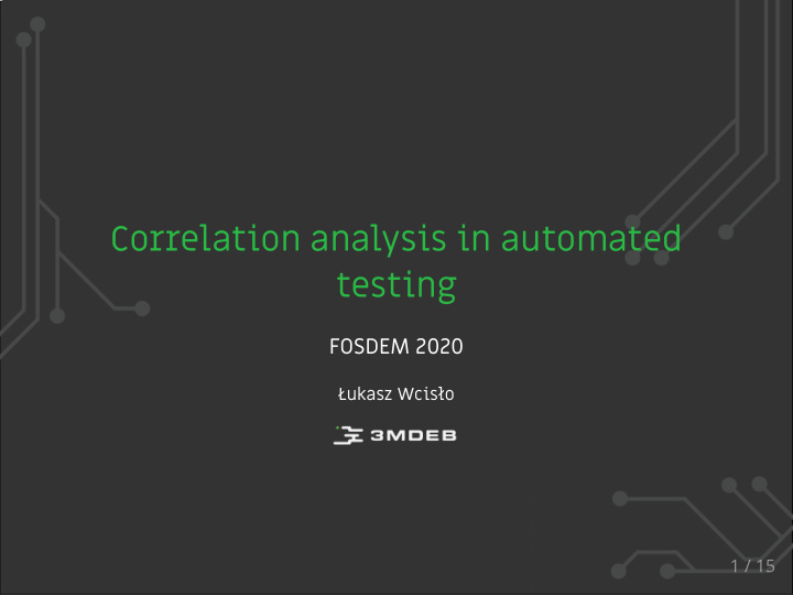 correlation analysis in automated testing