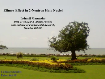 Efimov Effect in 2-Neutron Halo Nuclei  Indranil Mazumdar  Dept. of Nuclear &amp; Atomic Physics,