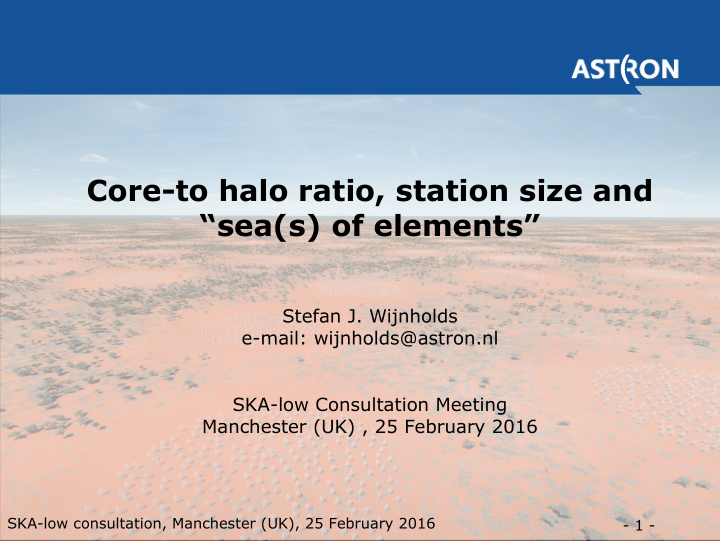 core to halo ratio station size and sea s of elements