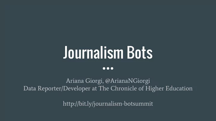 journalism bots