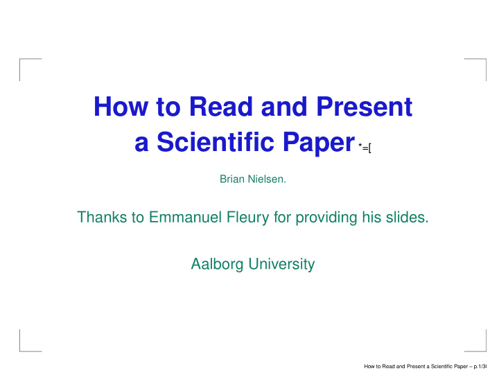 how to read and present
