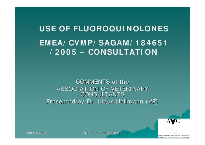 use of fluoroqui nolones emea cvmp sagam 1 8 4 6 5 1 2 0