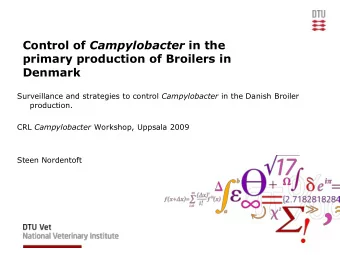 Control of Campylobacter in the  primary production of Broilers in  Denmark Surveillance and