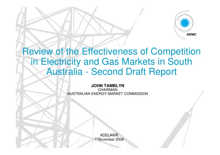 review of the effectiveness of competition in electricity