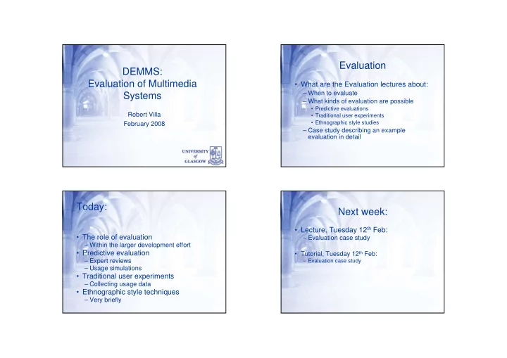 evaluation demms evaluation of multimedia
