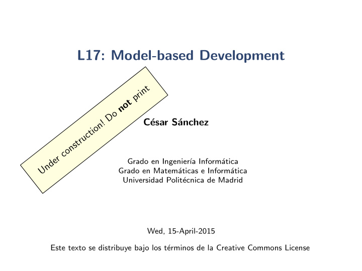 l17 model based development