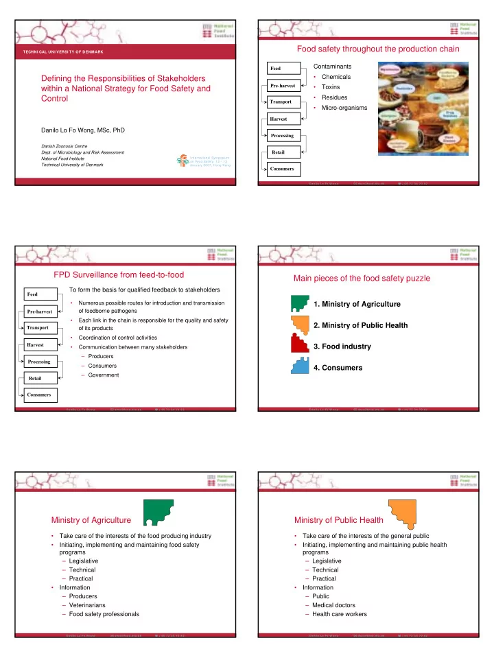 food safety throughout the production chain