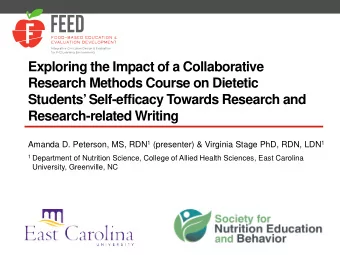Exploring the Impact of a Collaborative  Research Methods Course on Dietetic  Students