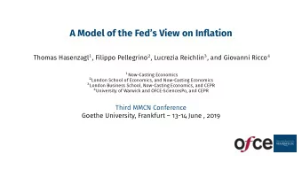 A Model of the Feds View on Inflation Thomas Hasenzagl 1 , Filippo Pellegrino 2 , Lucrezia