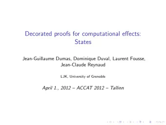 Decorated proofs for computational effects:  States  Jean-Guillaume Dumas, Dominique Duval, Laurent