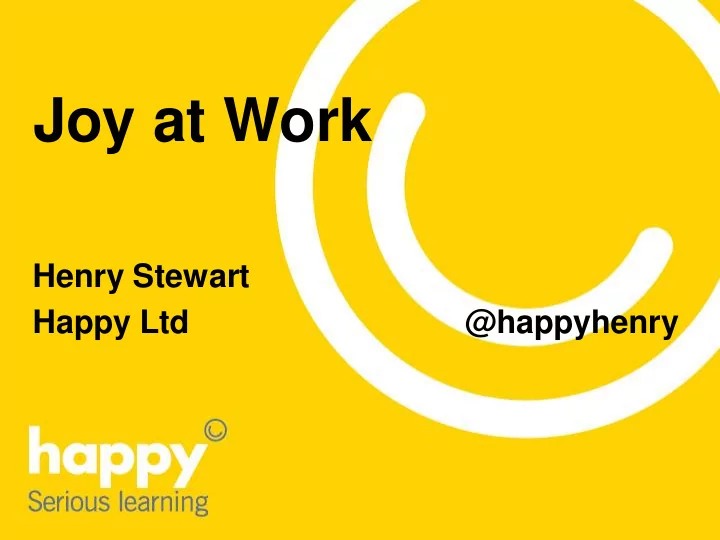 joy at work