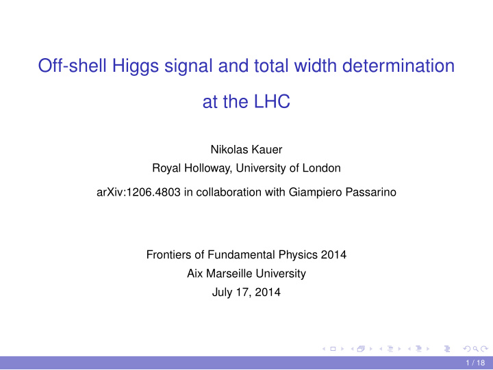 off shell higgs signal and total width determination at