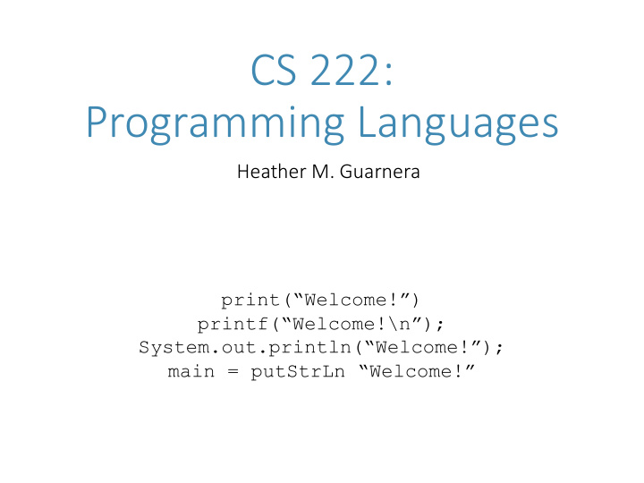 cs 222 programming languages