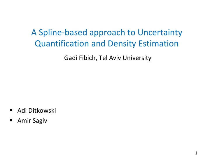 quantification and density estimation