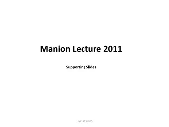 Manion Lecture 2011  Supporting Slides  UNCLASSIFIED  1. Export market growth  GDP growth in key
