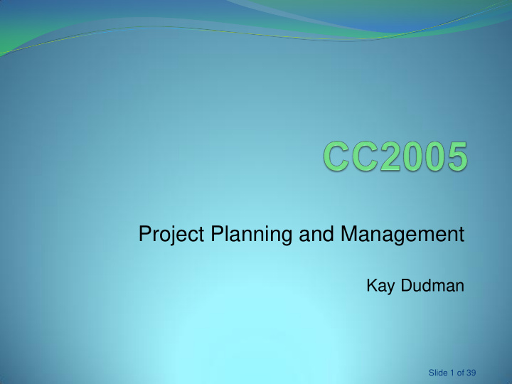 project planning and management