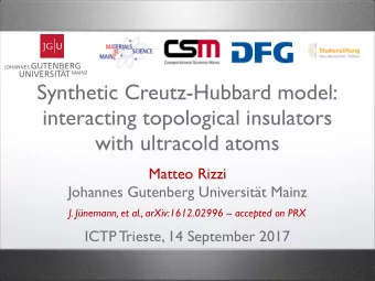 Synthetic Creutz-Hubbard model:  interacting topological insulators  with ultracold atoms  Matteo