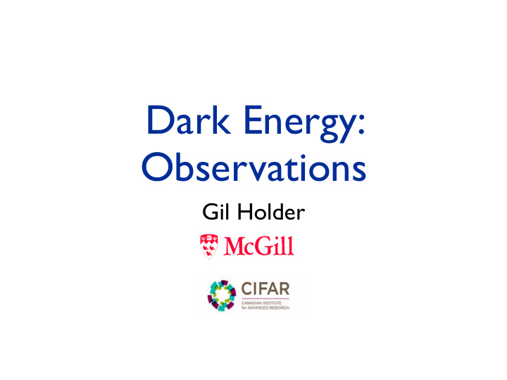 dark energy observations