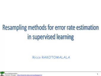 Ricco RAKOTOMALALA  Ricco Rakotomalala  1  Tutoriels Tanagra -