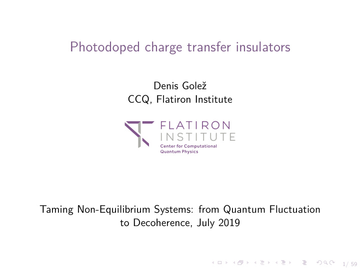 photodoped charge transfer insulators