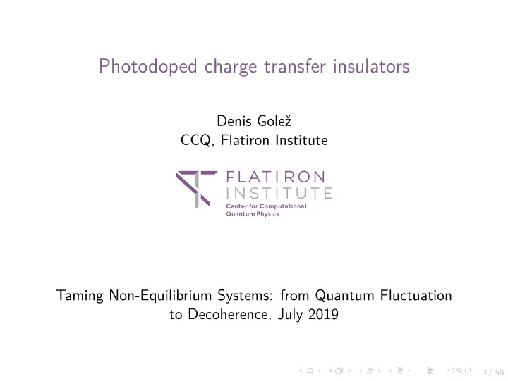 photodoped charge transfer insulators