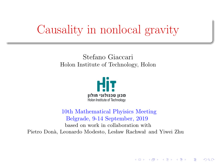 causality in nonlocal gravity