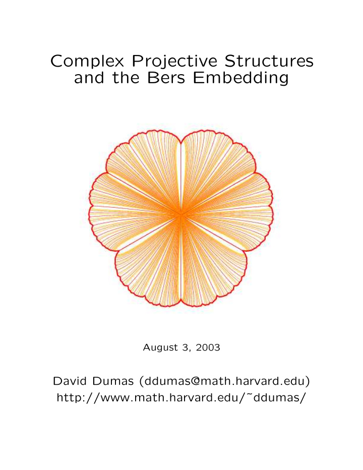 complex projective structures and the bers embedding