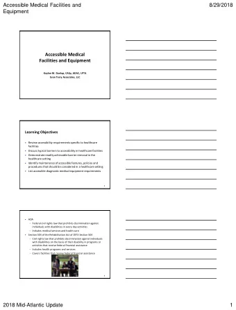 STANDARDS  Kaylan M. Dunlap, CASp, ADAC, LPTA  Evan Terry Associates, LLC  Learning Objectives