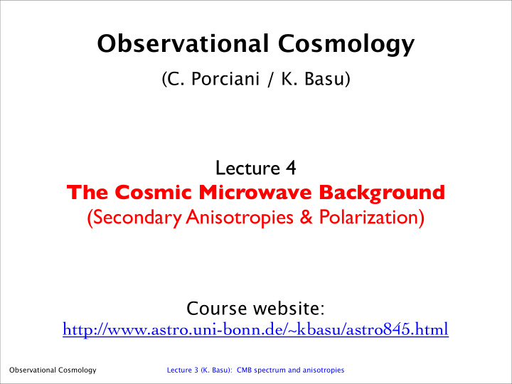 observational cosmology