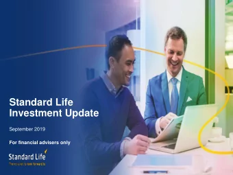 Investment Update  September 2019  For financial advisers only  Agenda    Market outlook