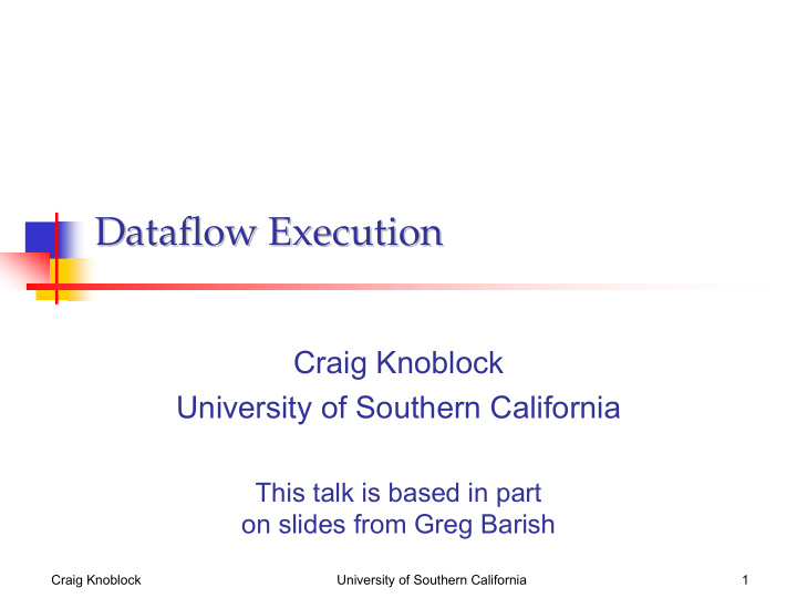dataflow execution dataflow execution