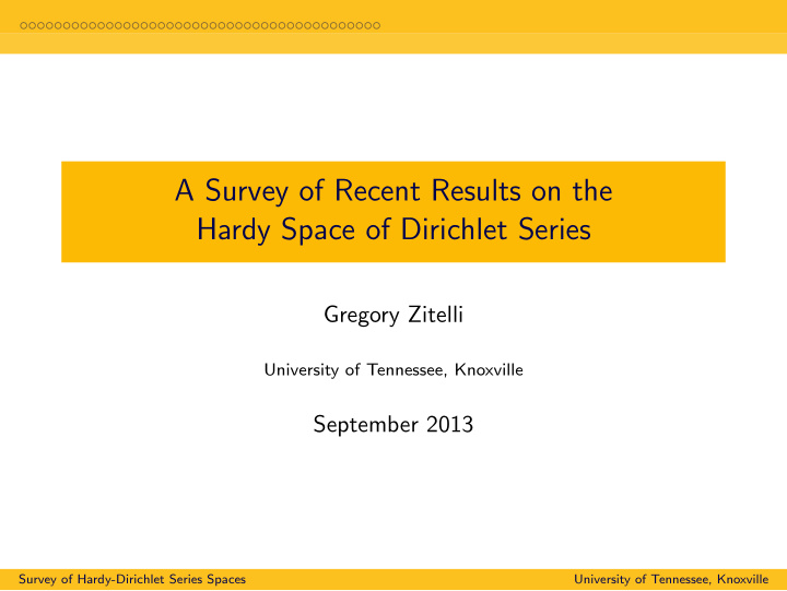 a survey of recent results on the hardy space of