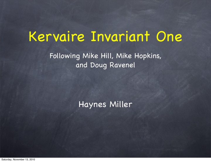 kervaire invariant one