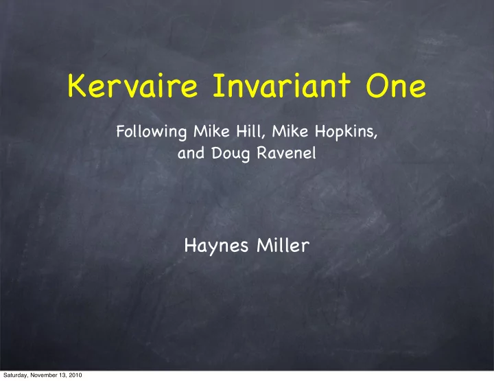 kervaire invariant one