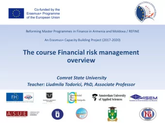 The course Financial risk management  overview  omrat State University  Teacher: Liudmila
