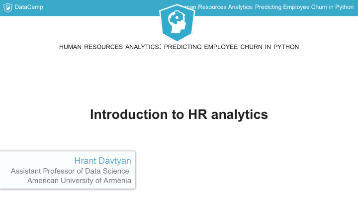 introduction to hr analytics