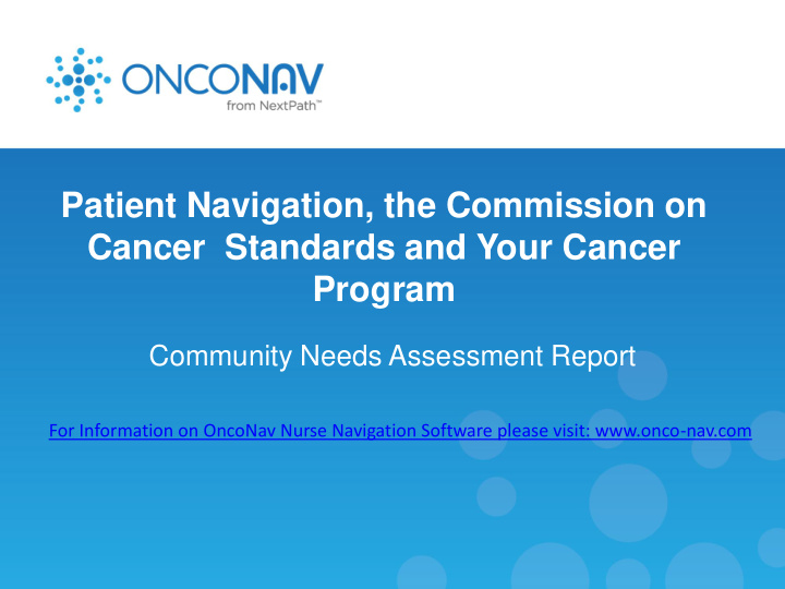 patient navigation the commission on cancer standards and