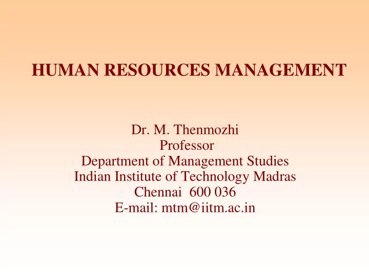 human resources management