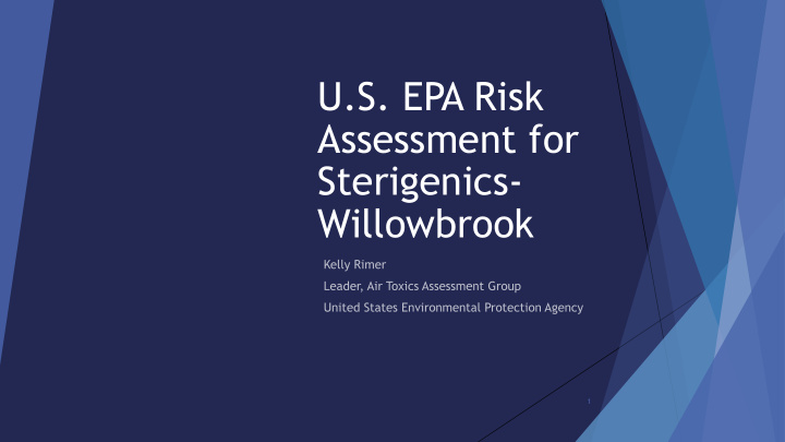u s epa risk assessment for sterigenics willowbrook