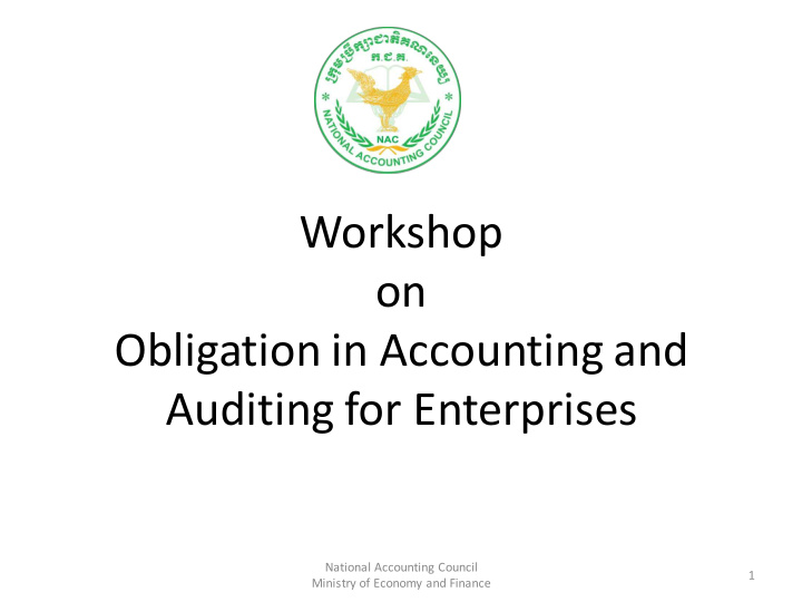 workshop on obligation in accounting and auditing for