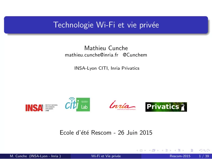 technologie wi fi et vie priv ee
