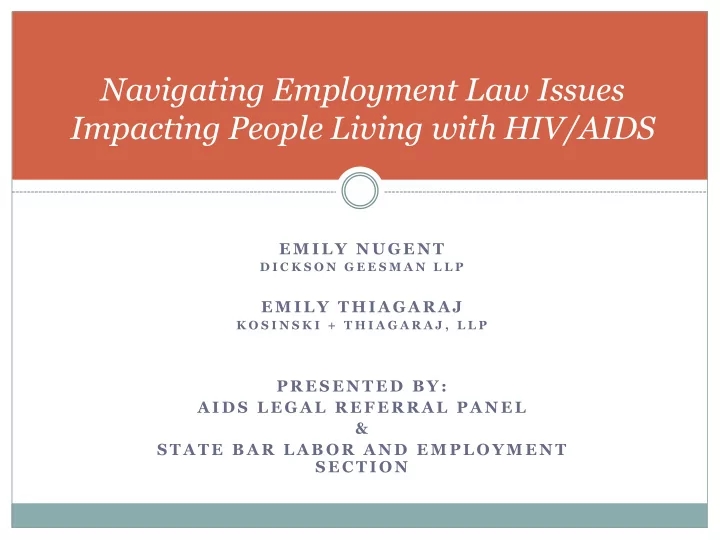 navigating employment law issues impacting people living