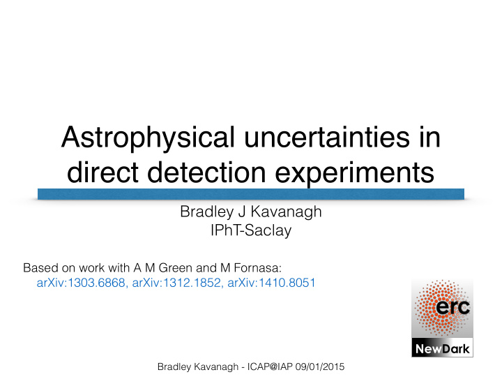 astrophysical uncertainties in direct detection